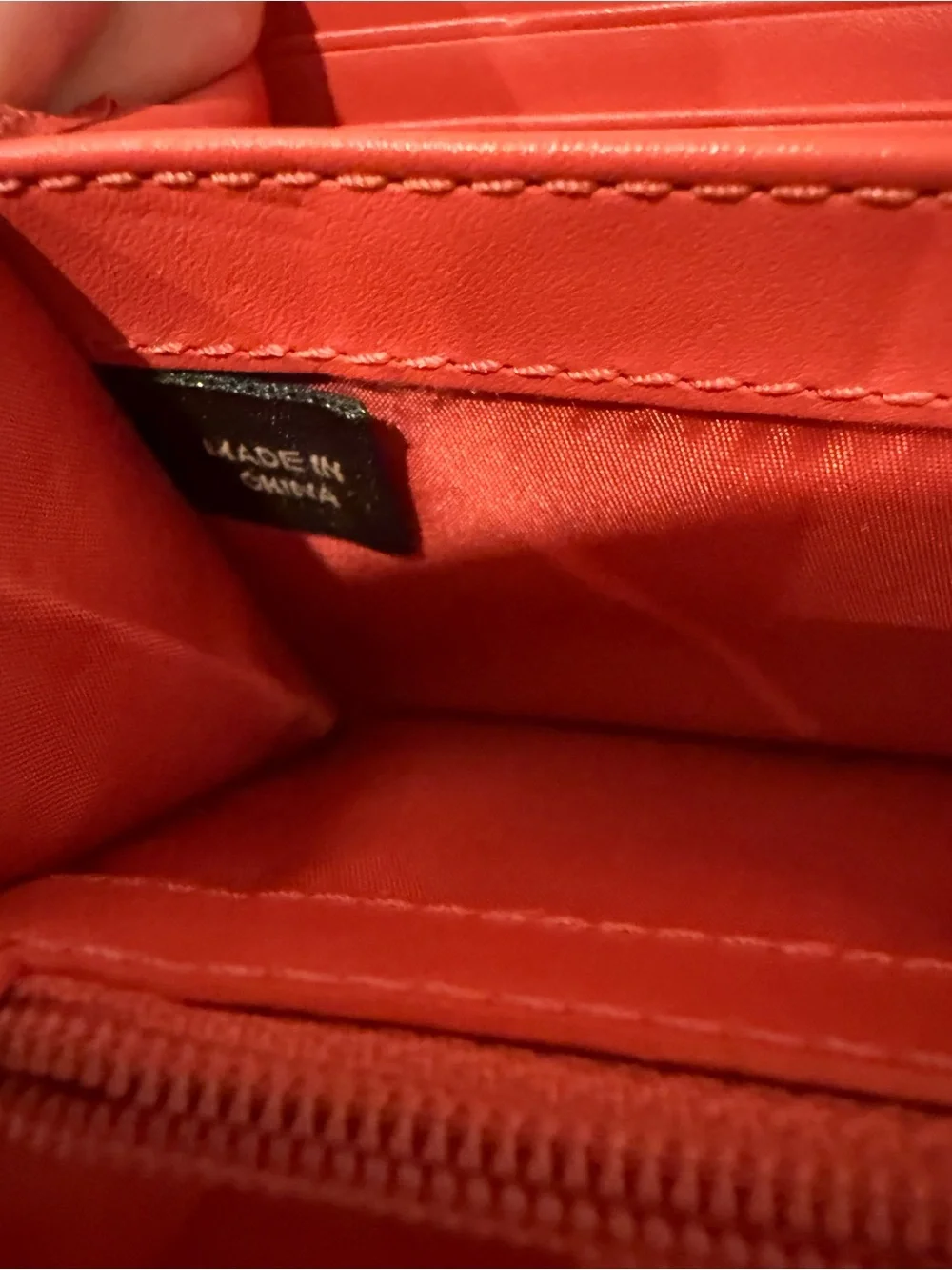 Coach Red Zip-Around Leather Wallet with Gold Hardware